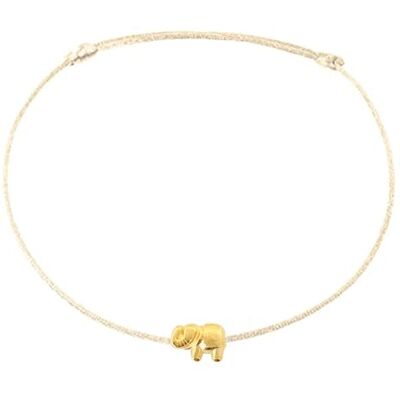 Selfmade Jewelry ® Zilveren olifant enkelband, verstelbare maat met zilveren olifantenhanger, handgemaakte voetarmband met geschenkverpakking, Metalen satijnen lint Selfmade Jewelry ® Zilveren olifant enkelband, verstelbare maat met zilveren olifantenhanger, handgemaakte voetarmband met geschenkverpakking, Metalen satijnen lint
