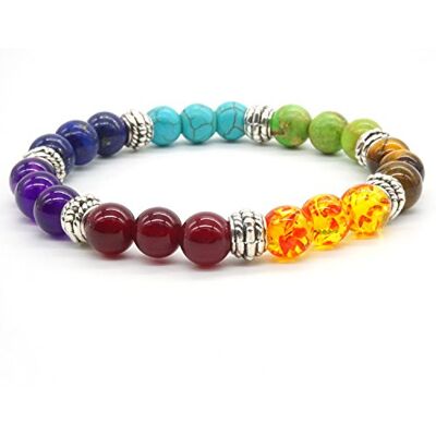 Thajaling Natuurlijke Turquoise 7 Reiki Chakra Steen Kralen Armband Elastische Tibetaanse Mannen Kleurrijke Armband, 17 cm, Steen, Amethist Thajaling Natuurlijke Turquoise 7 Reiki Chakra Steen Kralen Armband Elastische Tibetaanse Mannen Kleurrijke Armband, 17 cm, Steen, Amethist