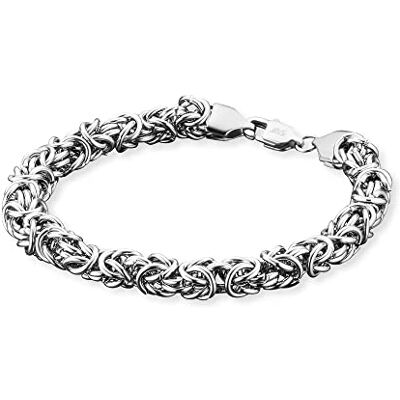 SAVE BRAVE Deze Königskettenarmband van robuust roestvrij staal met karabijnsluiting – lengte: 21 cm – zonder nikkel en blauw – incl. sieradenverpakking SAVE BRAVE Deze Königskettenarmband van robuust roestvrij staal met karabijnsluiting – lengte: 21 cm – zonder nikkel en blauw – incl. sieradenverpakking