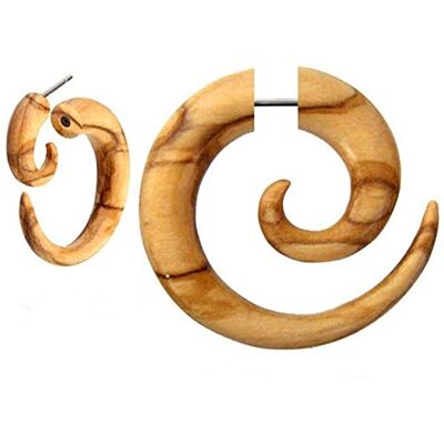 CHICNET Valse piercing spiraal roestvrij staal oorbel hout spiraal verlenging spiraal unisex 6mm 8mm chirurgisch staal schroefsluiting, Hout, Zonder steen CHICNET Valse piercing spiraal roestvrij staal oorbel hout spiraal verlenging spiraal unisex 6mm 8mm chirurgisch staal schroefsluiting, Hout, Zonder steen