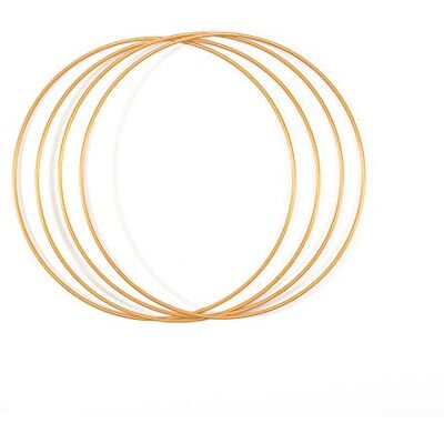 Creative Metalen ringen set Ø25cm 3mm Goud 4stuks Creative Metalen ringen set Ø25cm 3mm Goud 4stuks