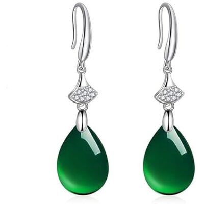 LILOVE Vintage Natuurlijke Emerald Jade Chalcedoon Vrouwen Oorbellen 925 Zilver Waterdruppel Groen Jadeiet Edelstenen Fijne Sieraden voor Moeder Cadeau LILOVE Vintage Natuurlijke Emerald Jade Chalcedoon Vrouwen Oorbellen 925 Zilver Waterdruppel Groen Jadeiet Edelstenen Fijne Sieraden voor Moeder Cadeau