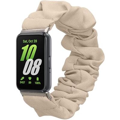kwmobile Armband compatibel met Samsung Galaxy Fit 3, reservearmband met scrunchie-design voor fitnesstracker, crème kwmobile Armband compatibel met Samsung Galaxy Fit 3, reservearmband met scrunchie-design voor fitnesstracker, crème