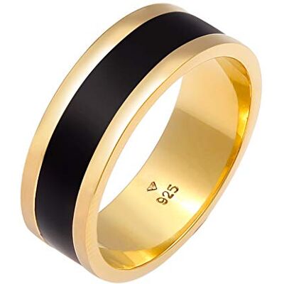 Kuzzoi Herenring (8 mm) van goud met email herenring van verguld 925 sterling zilver elegante zilveren ring in casual look tijdloze brede ring in design ringmaat 60-66,0609862820, 925 sterling zilver email Kuzzoi Herenring (8 mm) van goud met email herenring van verguld 925 sterling zilver elegante zilveren ring in casual look tijdloze brede ring in design ringmaat 60-66,0609862820, 925 sterling zilver email