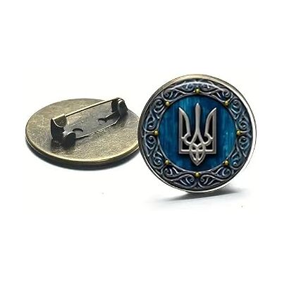 IoSix Prachtige broche Tryzub Oekraïne Oekraïense symbool glazen cabochon metalen pin badges mannen vrouwen decoratieve sieraden geschenk, bron, PIN, Brone, PIN IoSix Prachtige broche Tryzub Oekraïne Oekraïense symbool glazen cabochon metalen pin badges mannen vrouwen decoratieve sieraden geschenk, bron, PIN, Brone, PIN