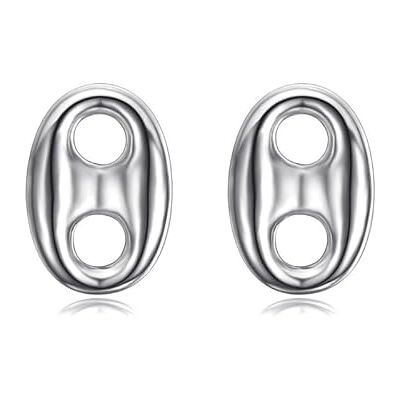 BOBIJOO JEWELRY Oorbellen koffiebonen 10 mm roestvrij staal zilver heren dames roestvrij staal, rvs BOBIJOO JEWELRY Oorbellen koffiebonen 10 mm roestvrij staal zilver heren dames roestvrij staal, rvs