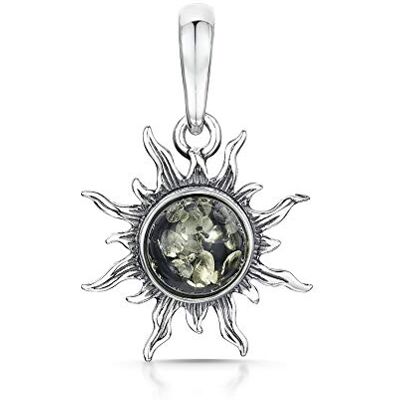 Amberta Zilver 925/1000 Sterling Zilver Rond Bernstein Groen Amberta Zilver 925/1000 Sterling Zilver Rond Bernstein Groen