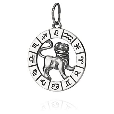 NKlaus Sterrenbeeld Leeuw 925 Zilveren Horoscoop Hanger 25mm Dierenriem Hanger 11104, Zilver NKlaus Sterrenbeeld Leeuw 925 Zilveren Horoscoop Hanger 25mm Dierenriem Hanger 11104, Zilver