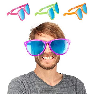 Relaxdays XXL blauwe partybril Verkleedaccessoires, carnaval, 25 cm breed, in kunststof, verschillende kleuren, met kleine sterren Relaxdays XXL blauwe partybril Verkleedaccessoires, carnaval, 25 cm breed, in kunststof, verschillende kleuren, met kleine sterren