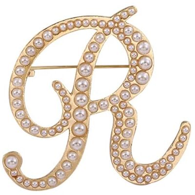 QQY Briefbroche, initiële letter broche Engelse letter parel decoratieve broche pin ketting pin QQY Briefbroche, initiële letter broche Engelse letter parel decoratieve broche pin ketting pin