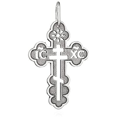 NKlaus Zilveren Kruis Kruis 925 Sterling Zilver Orthodox Hanger Doop K81, Stof NKlaus Zilveren Kruis Kruis 925 Sterling Zilver Orthodox Hanger Doop K81, Stof