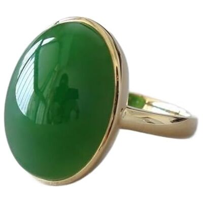 WLLDDDIU Natuurlijke groene tanglin jade ring gouden kristal ei vorm verstelbare vrouwen Reiki open stenen ring voor vrouwen meisjes mannen zoals beschreven WLLDDDIU Natuurlijke groene tanglin jade ring gouden kristal ei vorm verstelbare vrouwen Reiki open stenen ring voor vrouwen meisjes mannen zoals beschreven