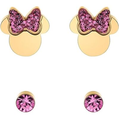 Disney Minnie Mouse oorbellen voor kinderen, roestvrij staal en zirkonia, voor meisjes, klein, roestvrij staal, zirkonia Disney Minnie Mouse oorbellen voor kinderen, roestvrij staal en zirkonia, voor meisjes, klein, roestvrij staal, zirkonia