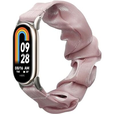 kwmobile Armband compatibel met Xiaomi Mi Band 10/Mi Band 9/8, reservearmband met scrunchie-design, fitnesstracker, oudroze kwmobile Armband compatibel met Xiaomi Mi Band 10/Mi Band 9/8, reservearmband met scrunchie-design, fitnesstracker, oudroze