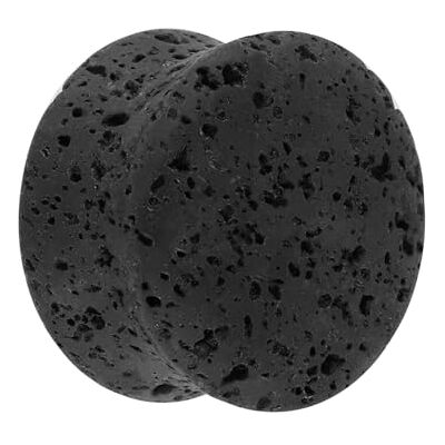 Treuheld Lavasteen oorplug, zwart, magma-steen, 9 maten, 14 mm, steen Treuheld Lavasteen oorplug, zwart, magma-steen, 9 maten, 14 mm, steen