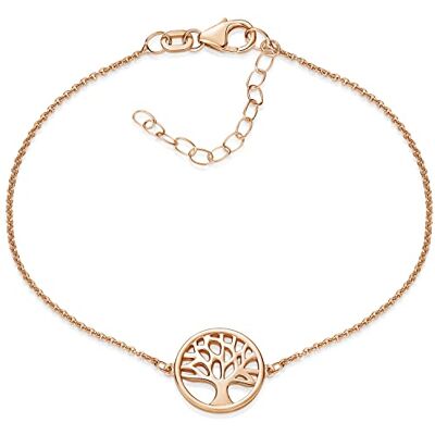 MATERIA by Matthias Wagner Levensboom armband van 925 zilver voor dames van 16 tot 19,5 cm, 16 cm, sterling zilver MATERIA by Matthias Wagner Levensboom armband van 925 zilver voor dames van 16 tot 19,5 cm, 16 cm, sterling zilver