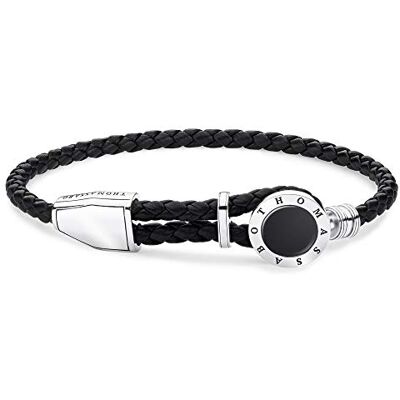Thomas Sabo Herenarmband leer 925 zwart 14,00 25,00 cm 925 sterling zilver zwart leer 1 Onyx A1864-982-11-L25v, 925 sterling zilver, zwart leer, 1 onyx Thomas Sabo Herenarmband leer 925 zwart 14,00 25,00 cm 925 sterling zilver zwart leer 1 Onyx A1864-982-11-L25v, 925 sterling zilver, zwart leer, 1 onyx