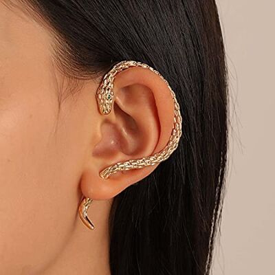 Cubahop 1 paar punk vintage slang oor manchetten piercing oor manchet oorbellen klimmer oor wrap gothic overdreven oorbellen voor vrouwen en meisjes (goud) Cubahop 1 paar punk vintage slang oor manchetten piercing oor manchet oorbellen klimmer oor wrap gothic overdreven oorbellen voor vrouwen en meisjes (goud)