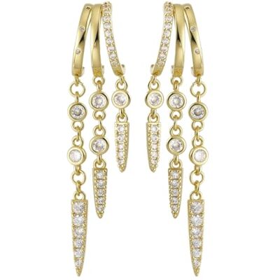 Emibele 14K goud geplateerde dangle oorbellen voor vrouwen, Dainty Chain Drop Huggie Oorbellen met Cubic Zirconia Niet-Tarnish, Hypoallergene Triple Hoops Huggie Dangle Ear Sieraden Trendy Sieraden Emibele 14K goud geplateerde dangle oorbellen voor vrouwen, Dainty Chain Drop Huggie Oorbellen met Cubic Zirconia Niet-Tarnish, Hypoallergene Triple Hoops Huggie Dangle Ear Sieraden Trendy Sieraden