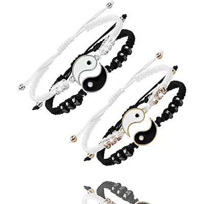 N\O NO Guanyj 4 stuks armbanden beste vriend met verstelbaar koord Yin Yang paar man vrouw voor BFF vriendschapsrelatie vriendschap vriendin vriendin Valentijnsdag cadeau N\O NO Guanyj 4 stuks armbanden beste vriend met verstelbaar koord Yin Yang paar man vrouw voor BFF vriendschapsrelatie vriendschap vriendin vriendin Valentijnsdag cadeau