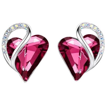 Leafael Vrouwen "Infinity Love" Hart Oorbellen met Swarovski Birthstone Kristallen Sieraden Geschenken, Zilver, Metalen Kristal Strass, N/A Leafael Vrouwen "Infinity Love" Hart Oorbellen met Swarovski Birthstone Kristallen Sieraden Geschenken, Zilver, Metalen Kristal Strass, N/A
