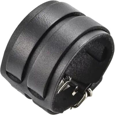 ZENSE Zwarte leren armband voor heren met dubbele bandjes ZB0265 ZENSE Zwarte leren armband voor heren met dubbele bandjes ZB0265