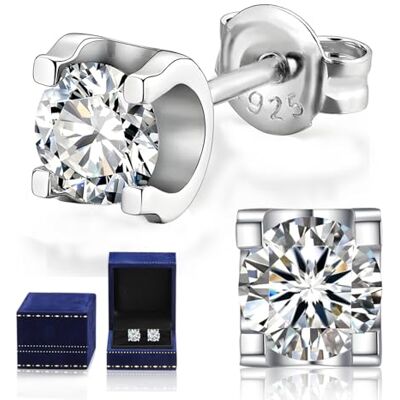FEIKFEIZ Moissaniet oorbellen voor vrouwen 1 karaat laboratorium gecultiveerde diamant 925 sterling zilver verguld 18K wit goud kleur D zuiverheid VVS1 zilveren oorbellen sieraden cadeau, Moissaniet FEIKFEIZ Moissaniet oorbellen voor vrouwen 1 karaat laboratorium gecultiveerde diamant 925 sterling zilver verguld 18K wit goud kleur D zuiverheid VVS1 zilveren oorbellen sieraden cadeau, Moissaniet