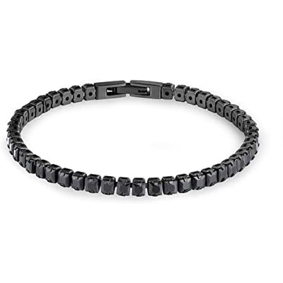 Brosway Avantgarde armband voor heren van 304 roestvrij staal met zwarte PVD-coating en zwarte zirkonia, vouwsluiting, maat: 19,5 cm, BVD21, Roestvrij staal wit roestvrij staal, Cubic Zirkonia Brosway Avantgarde armband voor heren van 304 roestvrij staal met zwarte PVD-coating en zwarte zirkonia, vouwsluiting, maat: 19,5 cm, BVD21, Roestvrij staal wit roestvrij staal, Cubic Zirkonia