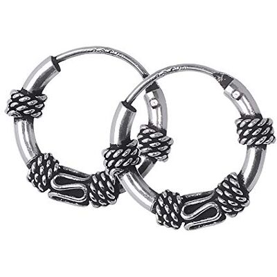 NKlaus 1 paar Keltische creolen van 925 zilver, 12 mm, 5035, Sterling zilver NKlaus 1 paar Keltische creolen van 925 zilver, 12 mm, 5035, Sterling zilver