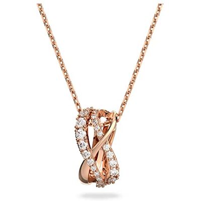 Swarovski Twist ketting, Wit, Roségoudkleurige toplaag Swarovski Twist ketting, Wit, Roségoudkleurige toplaag