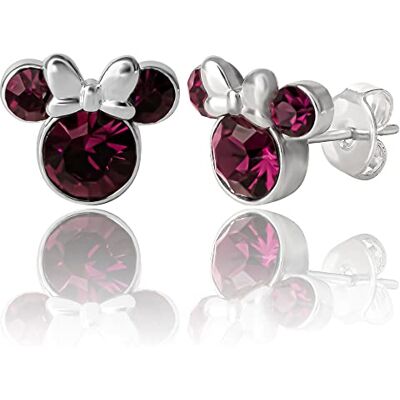 Disney Minnie Mouse Birthstone Stud oorbellen voor dames, Minnie Mouse oorbellen, geboortesteen sieraden, , UNIEK, messing, zirkonia Disney Minnie Mouse Birthstone Stud oorbellen voor dames, Minnie Mouse oorbellen, geboortesteen sieraden, , UNIEK, messing, zirkonia