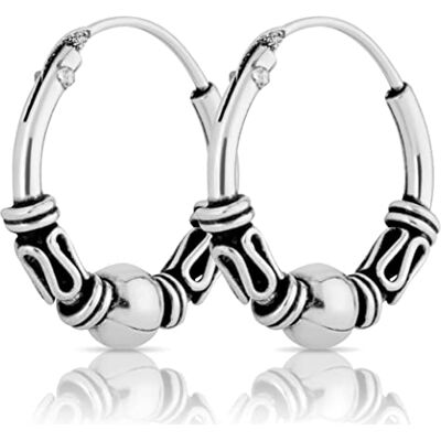 NKlaus Paar Bali Creolen 12mm 925 Sterling Zilver Middeleeuwse Gotische Oorbellen 1796 NKlaus Paar Bali Creolen 12mm 925 Sterling Zilver Middeleeuwse Gotische Oorbellen 1796