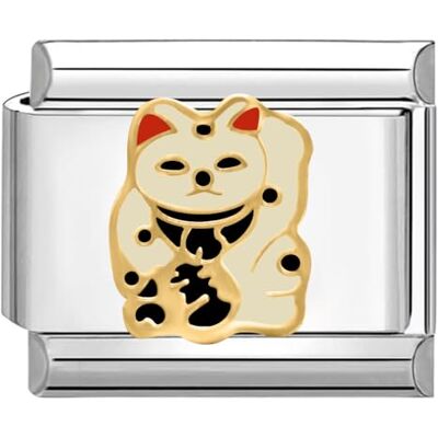 Quiges 9 mm Italiaanse stijl roestvrijstalen schakelmodule Japanse gelukskat voor armbanden in Italiaanse stijl, koper, Koper Quiges 9 mm Italiaanse stijl roestvrijstalen schakelmodule Japanse gelukskat voor armbanden in Italiaanse stijl, koper, Koper