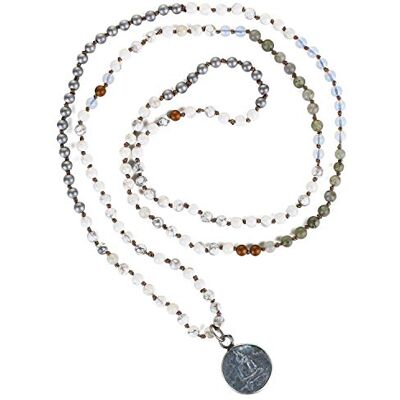 KELITCH Halsketting met Boeddha-hanger van 925 zilver met natuurlijke agaat, turquoise KELITCH Halsketting met Boeddha-hanger van 925 zilver met natuurlijke agaat, turquoise