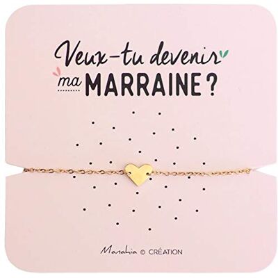 Manahia Meettante armband met roestvrij hart – wil je mijn peettante worden? Cadeau peettante Aankondiging van geboorte, doop verzoek peettante verrassing toekomstige peettante, één maat, Manahia Meettante armband met roestvrij hart – wil je mijn peettante worden? Cadeau peettante Aankondiging van geboorte, doop verzoek peettante verrassing toekomstige peettante, één maat,