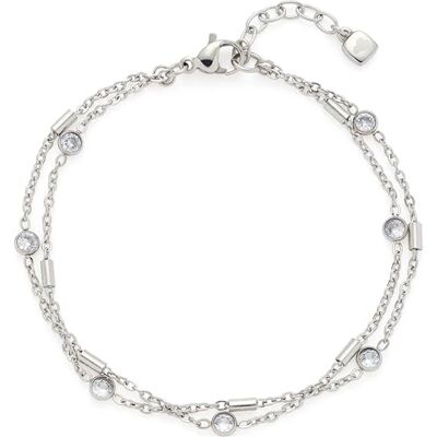 JEWELS BY LEONARDO Francis armband • zilveren roestvrijstalen armband • twee delicate ankerkettingen subtiel tegen elkaar verspringend • lengte 18-21 cm • damessieraden •, Roestvrij staal, Geen JEWELS BY LEONARDO Francis armband • zilveren roestvrijstalen armband • twee delicate ankerkettingen subtiel tegen elkaar verspringend • lengte 18-21 cm • damessieraden •, Roestvrij staal, Geen