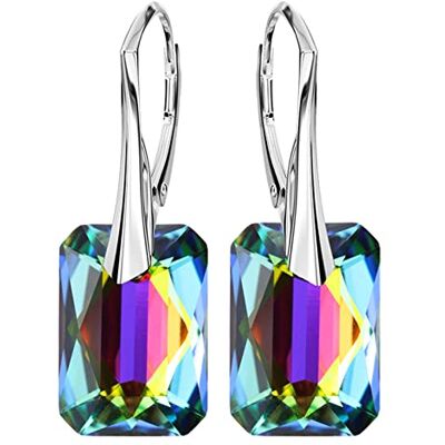 MŚ 1997 MENNICA ŚWIDNICKA Emerald Cut Oorbellen voor dames, met Oostenrijkse kristallen, oorbel, perfect cadeau voor dames, voor moeder en dochter, Zilver, Kristal MŚ 1997 MENNICA ŚWIDNICKA Emerald Cut Oorbellen voor dames, met Oostenrijkse kristallen, oorbel, perfect cadeau voor dames, voor moeder en dochter, Zilver, Kristal