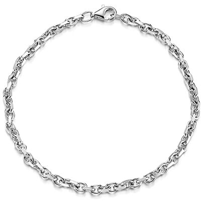MATERIA by Matthias Wagner SA-140 Herenarmband, massief 925 zilver, 18-24 cm, 2,9 mm, 18 cm, sterling zilver, Sterling zilver MATERIA by Matthias Wagner SA-140 Herenarmband, massief 925 zilver, 18-24 cm, 2,9 mm, 18 cm, sterling zilver, Sterling zilver