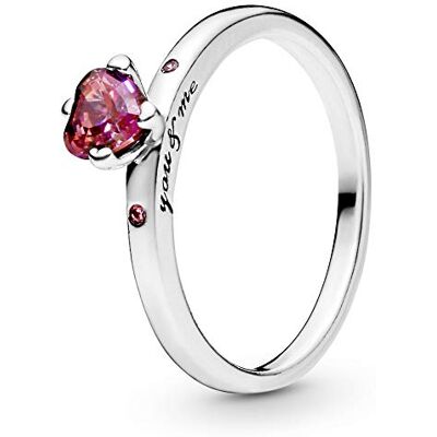 PANDORA Glinsterende rode hartring PANDORA Glinsterende rode hartring
