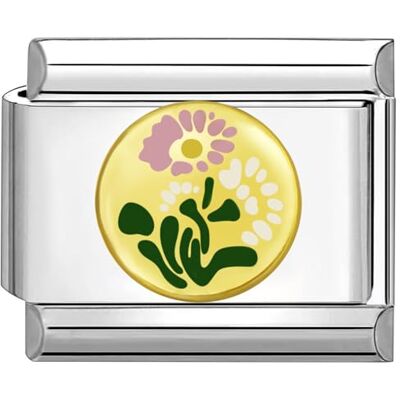 Quiges 9 mm Italiaanse stijl Charm Link module van roestvrij staal Love Flowers voor armbanden in Italiaanse stijl, koper, Koper Quiges 9 mm Italiaanse stijl Charm Link module van roestvrij staal Love Flowers voor armbanden in Italiaanse stijl, koper, Koper
