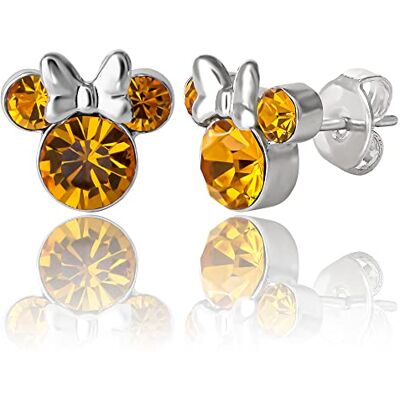 Disney Geburtsstein-Oorsteker Minnie Mouse Oorbellen Verjaardag Sieraden Schmuck, Medium, Zilver Metaal, Kristal Disney Geburtsstein-Oorsteker Minnie Mouse Oorbellen Verjaardag Sieraden Schmuck, Medium, Zilver Metaal, Kristal