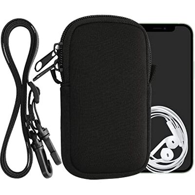 kwmobile XS Universele smartphonehoes, 3,5/4 inch, neopreen telefoonhoes met verstelbare ketting, zwart kwmobile XS Universele smartphonehoes, 3,5/4 inch, neopreen telefoonhoes met verstelbare ketting, zwart