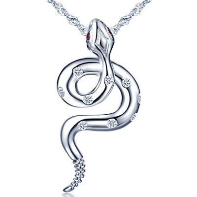 Unendlich U Halsketting voor dames en meisjes, van 925 zilver, slangenhanger, met zirkonia, met ketting, unieke, glanzende halsketting, sterling zilver, zirkonia Unendlich U Halsketting voor dames en meisjes, van 925 zilver, slangenhanger, met zirkonia, met ketting, unieke, glanzende halsketting, sterling zilver, zirkonia