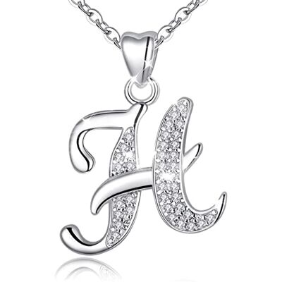 AEONSLOVE Halsketting met initialen van 925 sterling zilver, letterhanger met kubische zirkonia, alfabetketting voor dames, cadeau voor Kerstmis, verjaardag, bruiloft, ketting 45,7 cm, zilver, AEONSLOVE Halsketting met initialen van 925 sterling zilver, letterhanger met kubische zirkonia, alfabetketting voor dames, cadeau voor Kerstmis, verjaardag, bruiloft, ketting 45,7 cm, zilver,