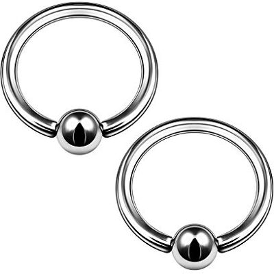 KJM FASHION Set van 2 G23 titanium captive ringen, 1 mm, 1,2 mm, 1,6 mm, voor wenkbrauwen, kraakbeen, septum, tragus, neus, oorbellen, titanium KJM FASHION Set van 2 G23 titanium captive ringen, 1 mm, 1,2 mm, 1,6 mm, voor wenkbrauwen, kraakbeen, septum, tragus, neus, oorbellen, titanium