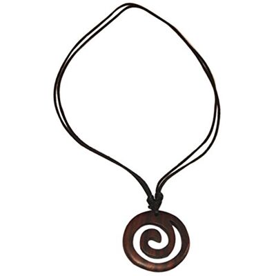 CHICNET Zwarte houten ketting spiraal bruine hanger Handgemaakte vrouw man nek sieraden verstelbaar korte lange ketting hanger ronde hippie boho CHICNET Zwarte houten ketting spiraal bruine hanger Handgemaakte vrouw man nek sieraden verstelbaar korte lange ketting hanger ronde hippie boho