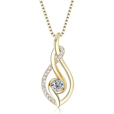 ROUGEMONT Luxe diamanten en moissanite halsketting van 925 sterling zilver en 18 karaat verguld, echt sieraad met echtheidscertificaat, cadeau voor dames ROUGEMONT Luxe diamanten en moissanite halsketting van 925 sterling zilver en 18 karaat verguld, echt sieraad met echtheidscertificaat, cadeau voor dames