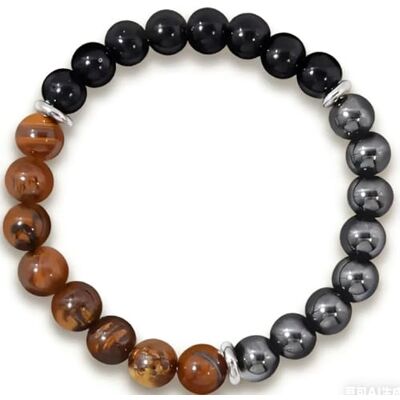 FYDTOP Drievoudige bescherming armband tijgeroog, zwarte toermalijn en hematiet, kracht, bescherming en balans voor mannen en vrouwen, cadeaus voor Moederdag, Vaderdag, Kerstmis, verjaardag FYDTOP Drievoudige bescherming armband tijgeroog, zwarte toermalijn en hematiet, kracht, bescherming en balans voor mannen en vrouwen, cadeaus voor Moederdag, Vaderdag, Kerstmis, verjaardag