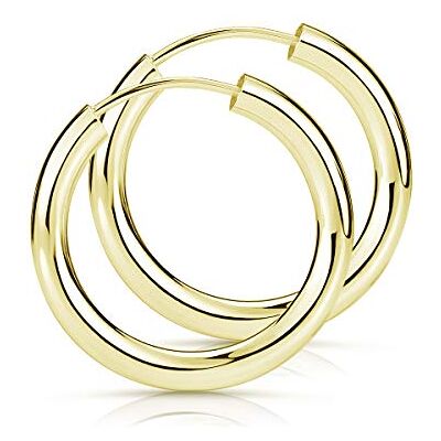MATERIA by Matthias Wagner Gouden creolen voor dames, 925 zilver, breedte 2,5 mm, afmetingen 15-60 mm, Zilver MATERIA by Matthias Wagner Gouden creolen voor dames, 925 zilver, breedte 2,5 mm, afmetingen 15-60 mm, Zilver