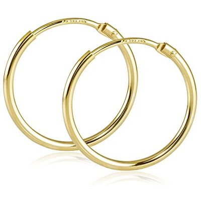 MATERIA by Matthias Wagner Materia #GO-7 creolen voor dames, 585 goud, 17 mm, met geschenkdoos, geelgoud MATERIA by Matthias Wagner Materia #GO-7 creolen voor dames, 585 goud, 17 mm, met geschenkdoos, geelgoud